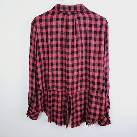 Anthropologie Cloth & Stone Buffalo Check Button Front Shirt - Picture 2 of 13
